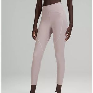 Lululemon Power Thru legging size 6 23” Mauve Grey NWT